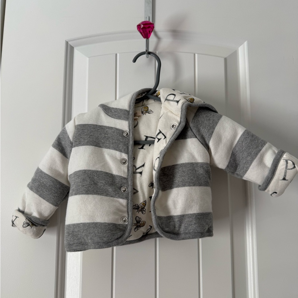0-3 mo, Burt’s bees baby hooded jacket, EUC
